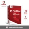 McAfee Total Protection 10 user 1 year