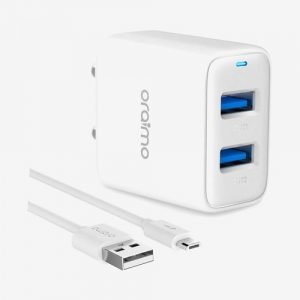 Oraimo Firefly-2 OCW-l63D Dual USB Port Wall Charger (White)
